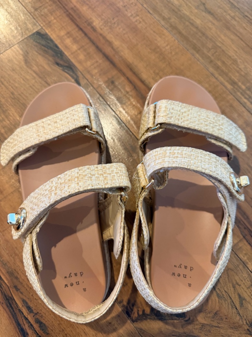 A New Day, Beige Woven Strap Sandals - Comfortable Summer Shoes - Picture 2 of 4